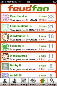 Feudfan - Wordfeud tracker游戲截圖3