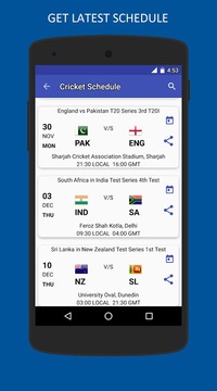 Cricket Schedule游戏截图1