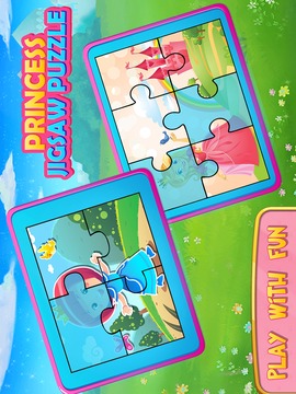 Pink Princess Puzzles Girls Games游戏截图3