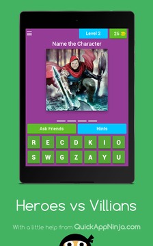 Heroes vs Villains - Trivia Game游戲截圖2