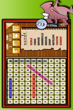 Word Search : Animals游戲截圖2