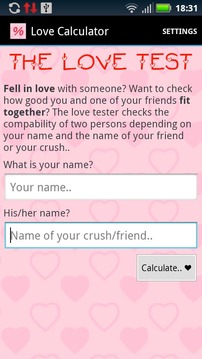 Love Calculator HD+游戲截圖1