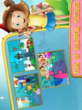 Pink Princess Puzzles Girls Games游戏截图2