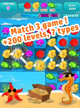 Pirate Seahorse match 3 - find the treasure游戲截圖5