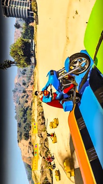 SuperHeroes Bike Crazy Stunt 3D: Stunt Racing Game游戲截圖4