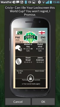 Cricly- Cricket Lockscreen游戲截圖3