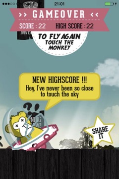 Flappy Monkey - Flying Saucer游戲截圖5
