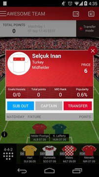 UEFA Euro Qualifiers Fantasy游戲截圖3