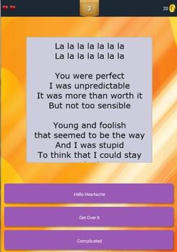 Guess Lyrics: Avril Lavigne游戲截圖2