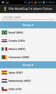 World Cup14 Fixture Alarm游戲截圖3