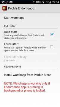 Pebble Endomondo (Unofficial)游戲截圖1
