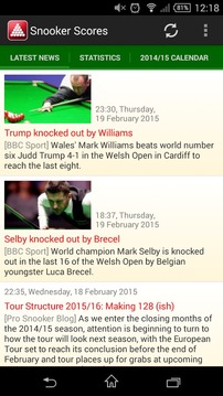 Snooker Scores游戲截圖1