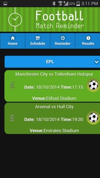 Football Match Reminder游戲截圖3