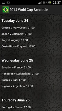 2014 World Cup Schedule FULL游戲截圖3