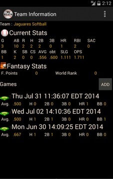 My Softball & Baseball Stats游戲截圖2