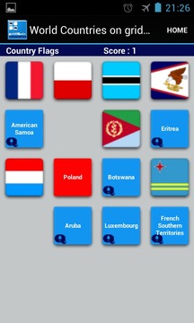 World Countries on gridQuiz游戲截圖3