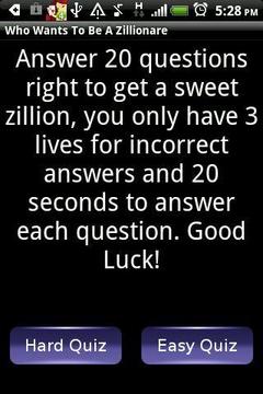 Who wants to be a zillionaire游戲截圖1