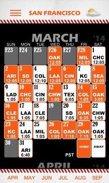 Baseball Pocket Sked - Giants游戲截圖1