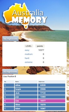 Australia Memory Game游戲截圖5