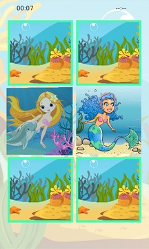 Little Mermaid Memory Puzzle游戲截圖3
