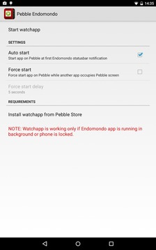 Pebble Endomondo (Unofficial)游戲截圖3