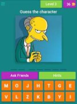 Simpsons characters quiz游戏截图4