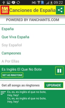 Espa?a - Canciones del Mundial游戲截圖4