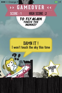 Flappy Monkey - Flying Saucer游戲截圖4