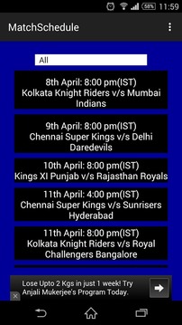 IPL Schedule With Alert游戏截图2