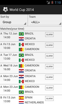 World Cup 2014 Schedule游戲截圖2