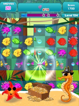 Pirate Seahorse match 3 - find the treasure游戲截圖2