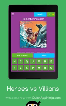 Heroes vs Villains - Trivia Game游戲截圖1