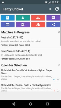 Fansy - Fantasy Cricket游戲截圖1