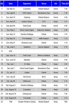 NMFC Footy Fixture 2015游戲截圖1