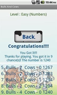 Bulls and Cows (Code Breaker)游戏截图5