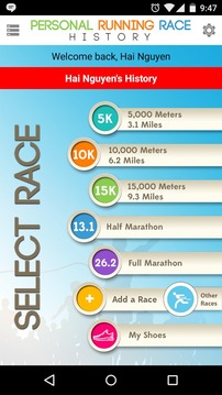 Personal Running Race History游戲截圖2