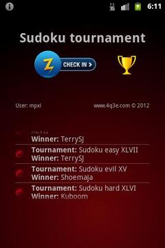 Sudoku Tournament游戲截圖1