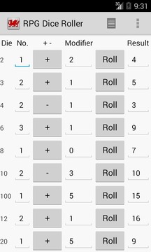 RPG Dice Roller游戲截圖1