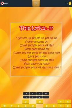 Guess Lyrics: Usher游戲截圖2