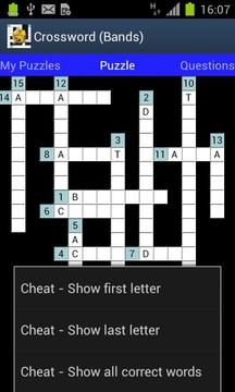 Crossword (Bands/Artists)游戲截圖3