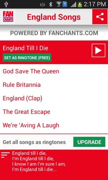 England World Cup Ringtones游戲截圖1