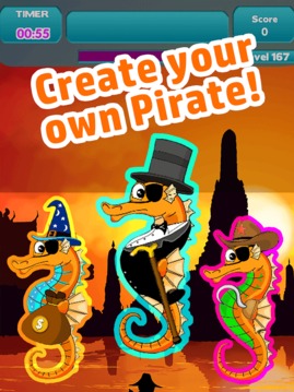 Pirate Seahorse match 3 - find the treasure游戲截圖4