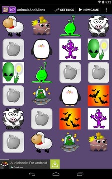 Animals & Aliens Memory Game游戲截圖3