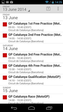 2014 Moto GP Race Calendar游戲截圖3