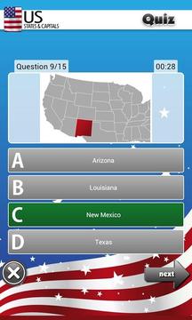 US States and Capitals Quiz游戏截图4