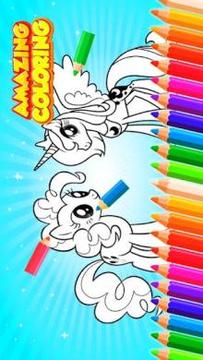 Coloring pony unicorn game游戲截圖3