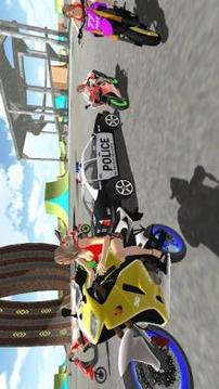 Motor bike Police Car Chasing Game游戲截圖4
