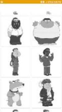 Color by Number family guy Pixel Art游戲截圖4