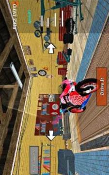Super Hero Stunt Bike - Spider Hero Pizza Delivery游戲截圖4