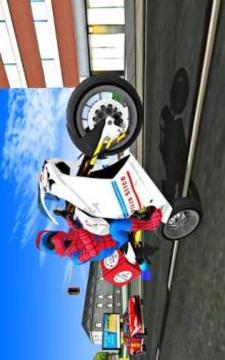 Super Hero Stunt Bike - Spider Hero Pizza Delivery游戲截圖5